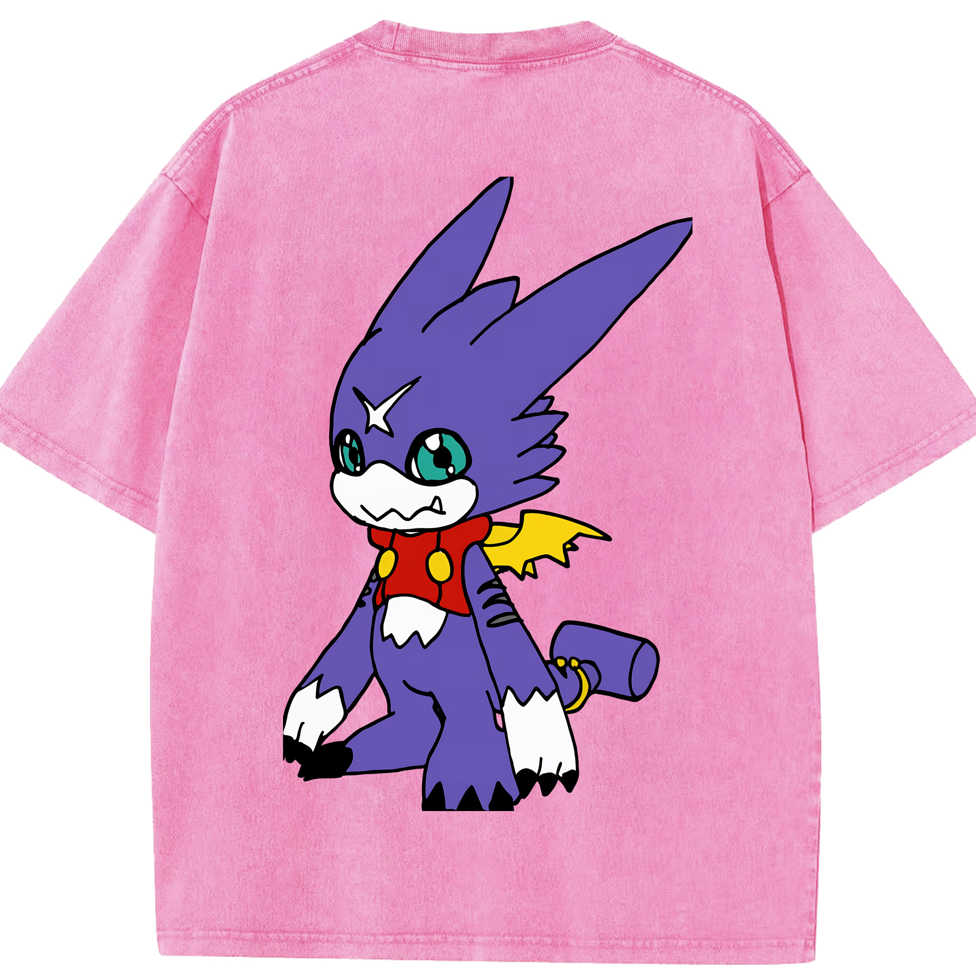 （画像用） Digimon デジタルモンスター/デジモン 綿100% ヴィンテージ風 半袖Tシャツ（背面プリント）